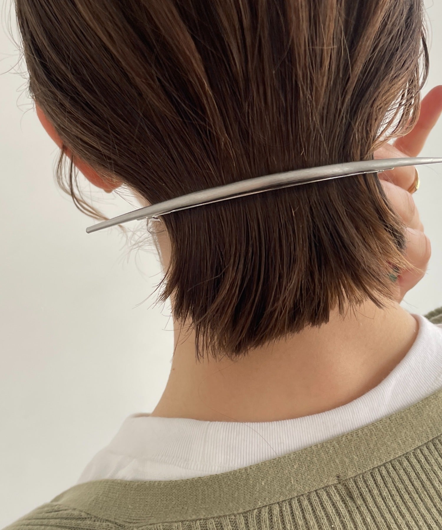 ciite' シーテ バレッタ/ヘアクリップ ワイドムーンバレッタ シルバー FREE