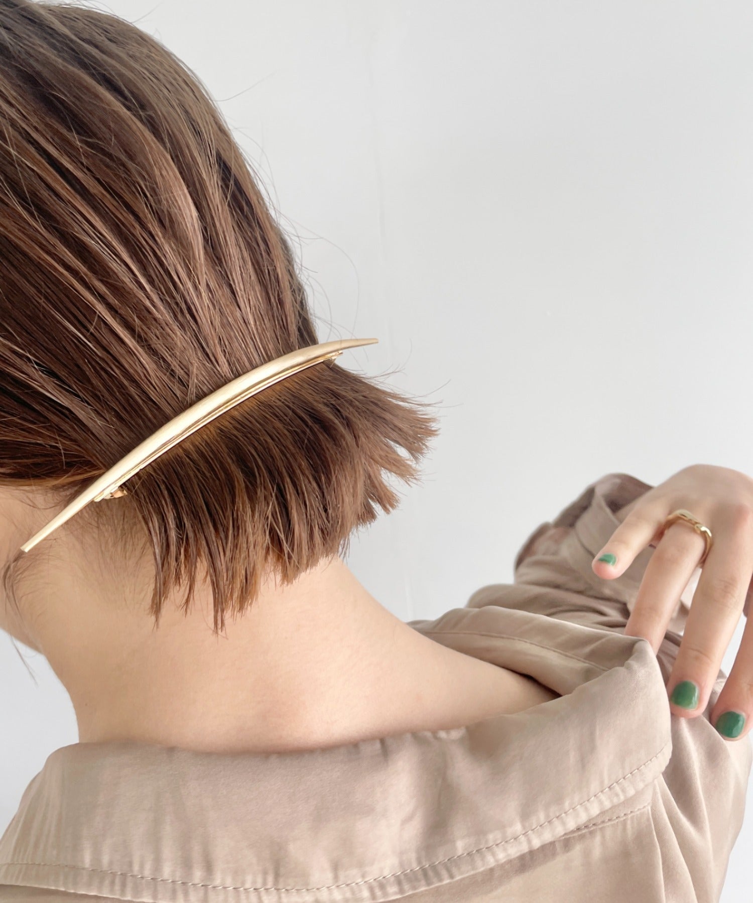 ciite' シーテ バレッタ/ヘアクリップ ワイドムーンバレッタ ゴールド FREE