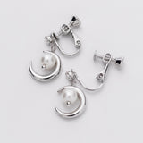 ムーンパールイヤリング (両耳用)