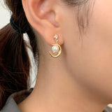 ムーンパールイヤリング (両耳用)