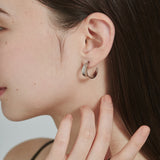 ciite' シーテ ピアス（両耳用） 【 金属アレルギー対応 】 モチーフフープピアス サージカルステンレス (両耳用) シルバー FREE