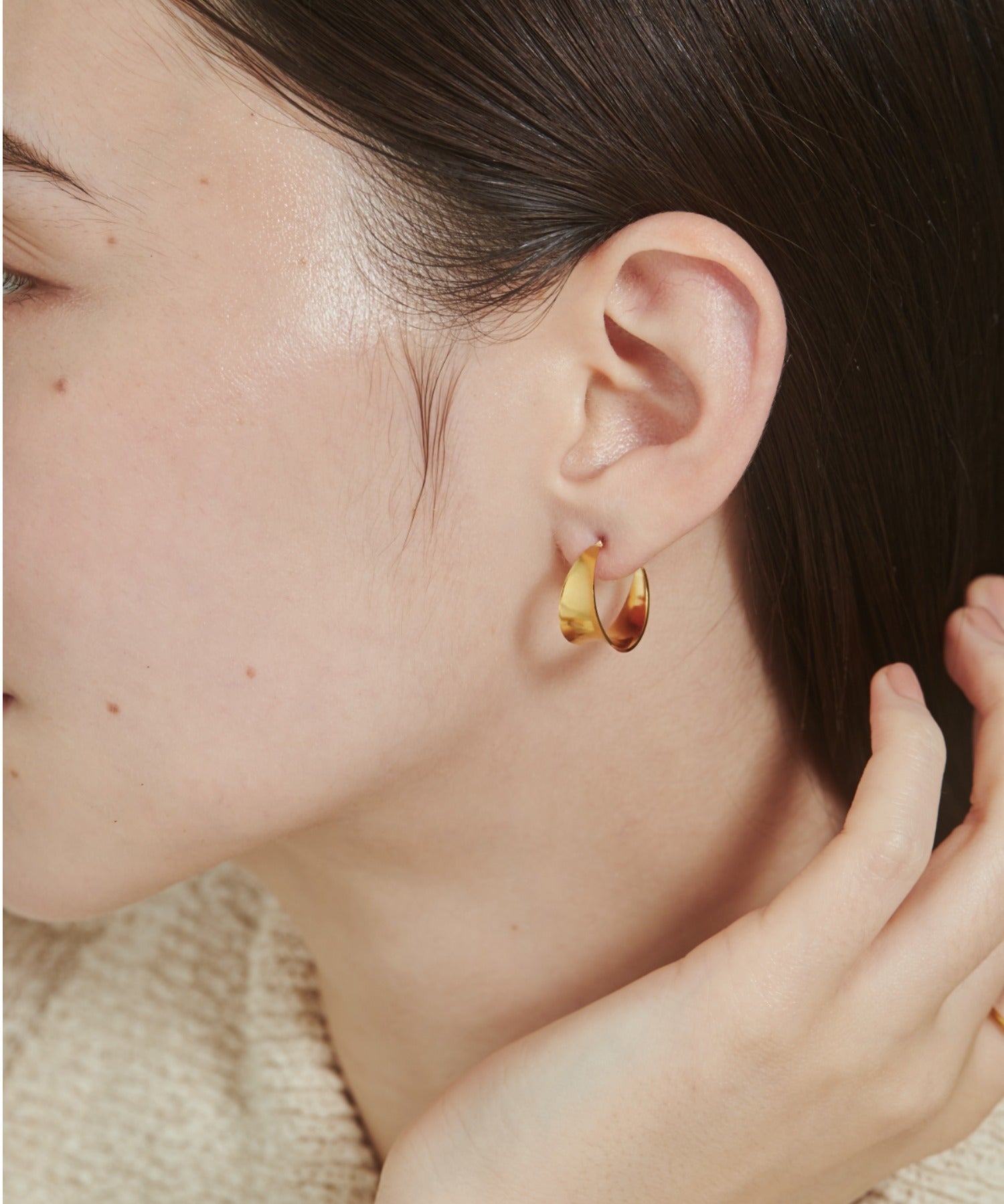 ciite' シーテ ピアス（両耳用） 【 金属アレルギー対応 】 モチーフフープピアス サージカルステンレス (両耳用) ゴールド FREE