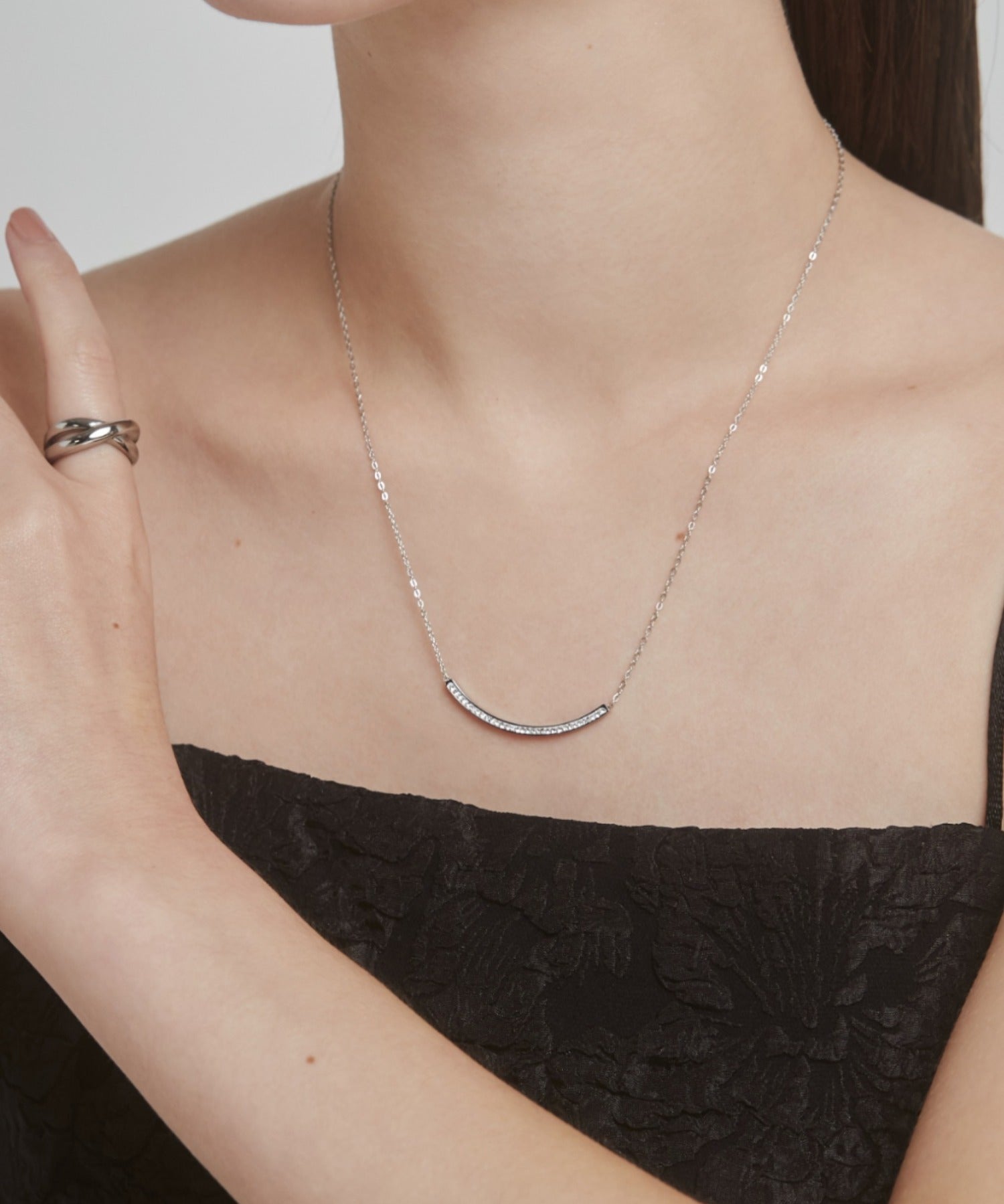 ciite' シーテ ネックレス 【 金属アレルギー対応 】 ビジューモチーフネックレス サージカルステンレス シルバー FREE