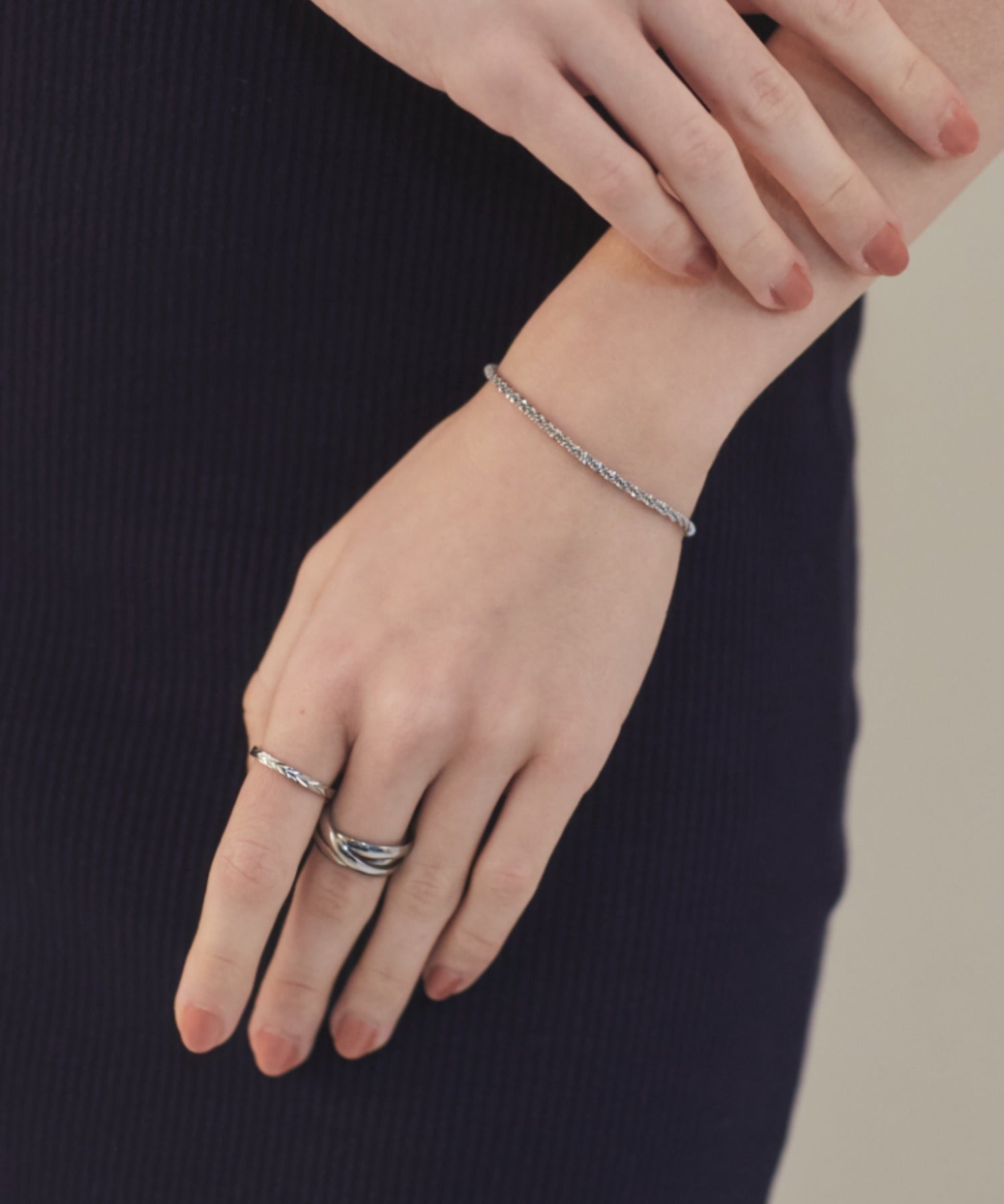 ciite' シーテ ブレスレット 【 金属アレルギー対応 】 グリッターチェーンブレスレット サージカルステンレス シルバー FREE