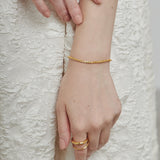 ciite' シーテ ブレスレット 【 金属アレルギー対応 】 グリッターチェーンブレスレット サージカルステンレス ゴールド FREE