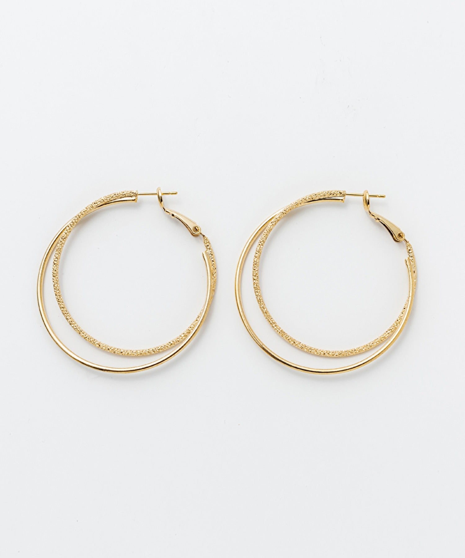 ciite' シーテ ピアス（両耳用） 梨地フープピアス (両耳用)