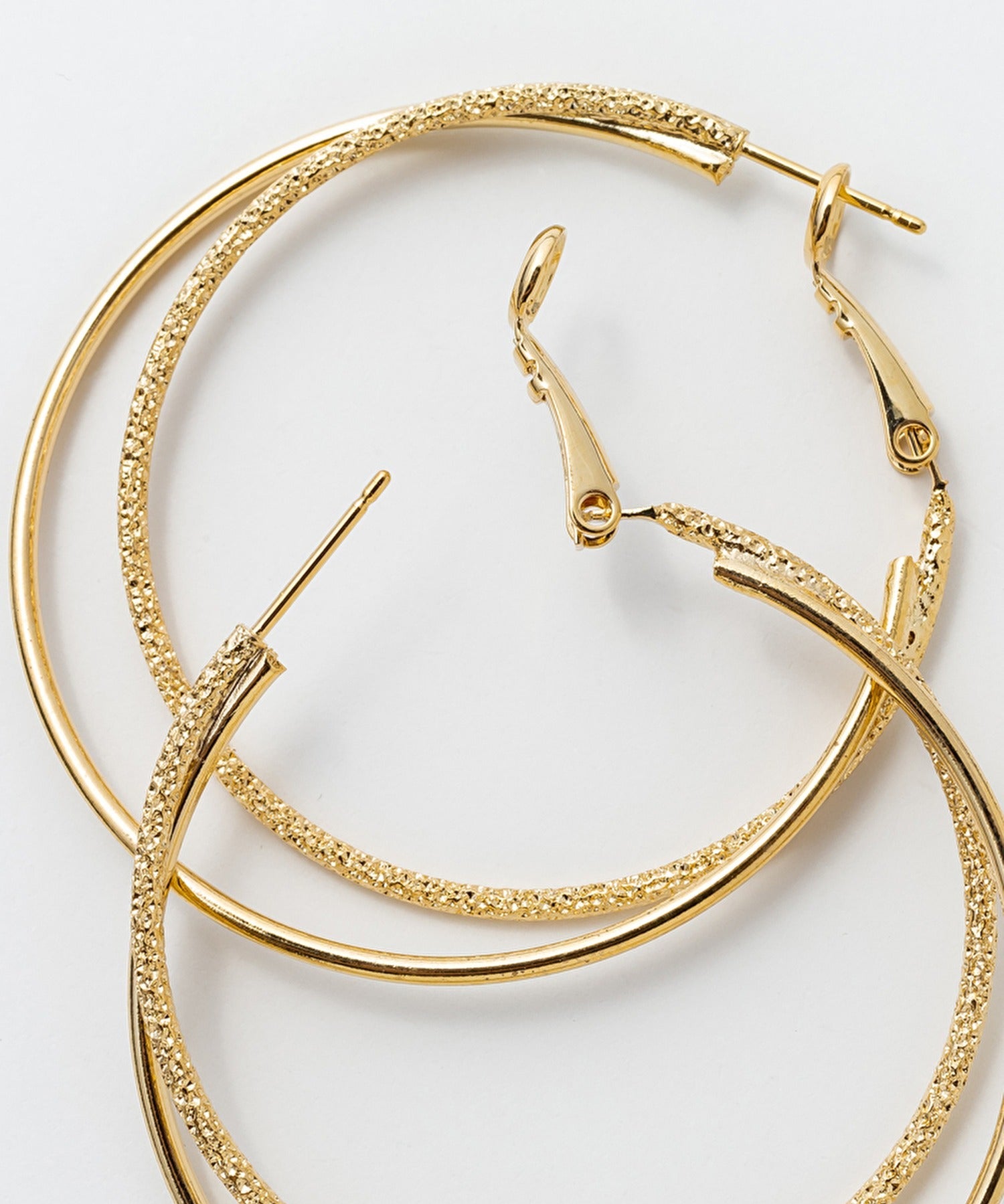 ciite' シーテ ピアス（両耳用） 梨地フープピアス (両耳用)