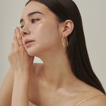 ciite' シーテ ピアス（両耳用） 梨地フープピアス (両耳用)