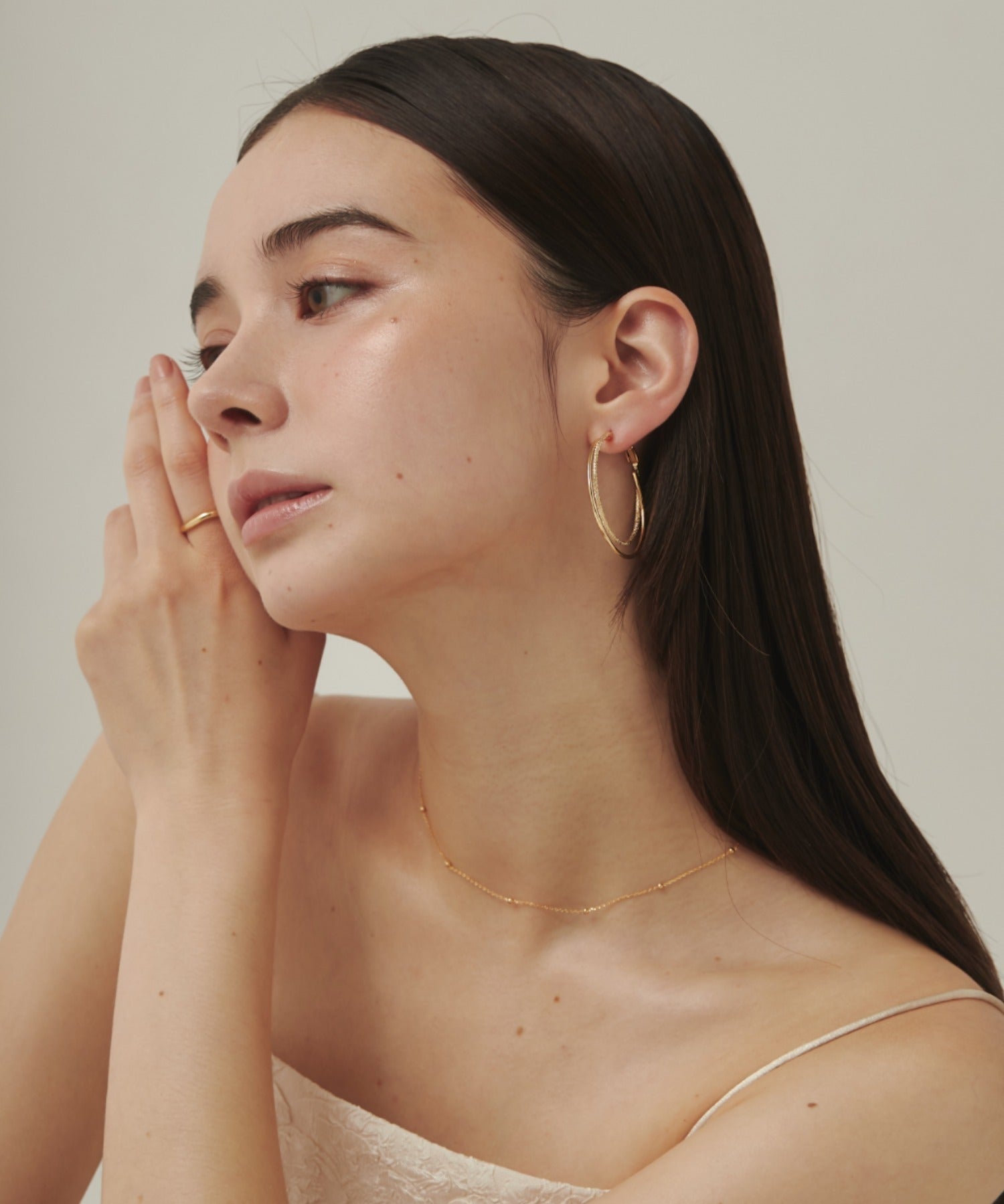 ciite' シーテ ピアス（両耳用） 梨地フープピアス (両耳用)