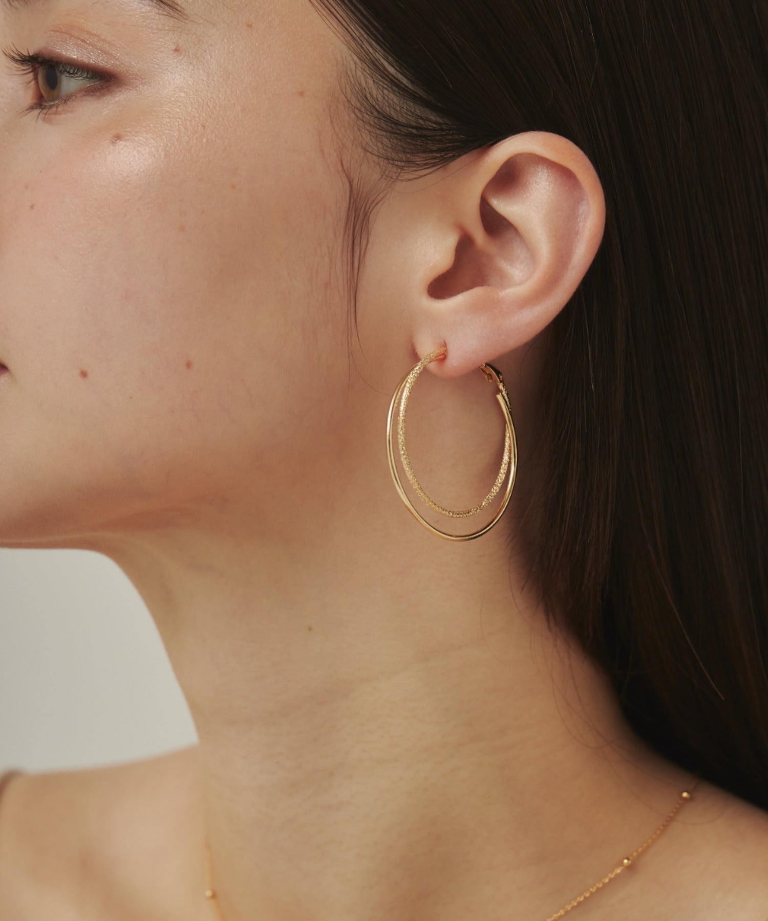 ciite' シーテ ピアス（両耳用） 梨地フープピアス (両耳用)