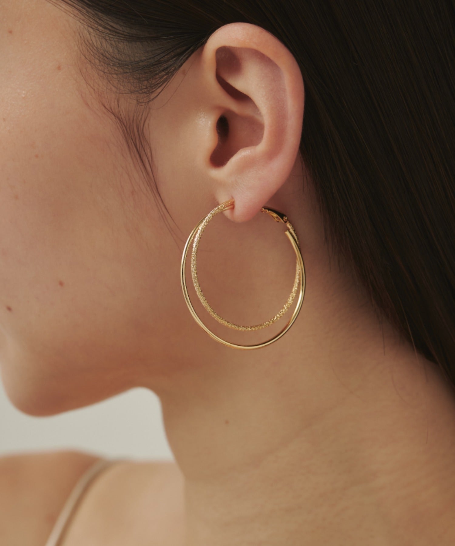 ciite' シーテ ピアス（両耳用） 梨地フープピアス (両耳用)