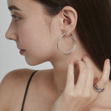 ciite' シーテ ピアス（両耳用） 梨地フープピアス (両耳用)