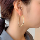 ciite' シーテ ピアス（両耳用） 大ぶり立体オーバルフープピアス (両耳用) ゴールド FREE