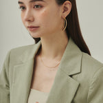 ciite' シーテ ピアス（両耳用） 大ぶり立体オーバルフープピアス (両耳用)