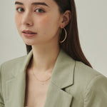 ciite' シーテ ピアス（両耳用） 大ぶり立体オーバルフープピアス (両耳用)