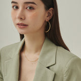 ciite' シーテ ピアス（両耳用） 大ぶり立体オーバルフープピアス (両耳用)