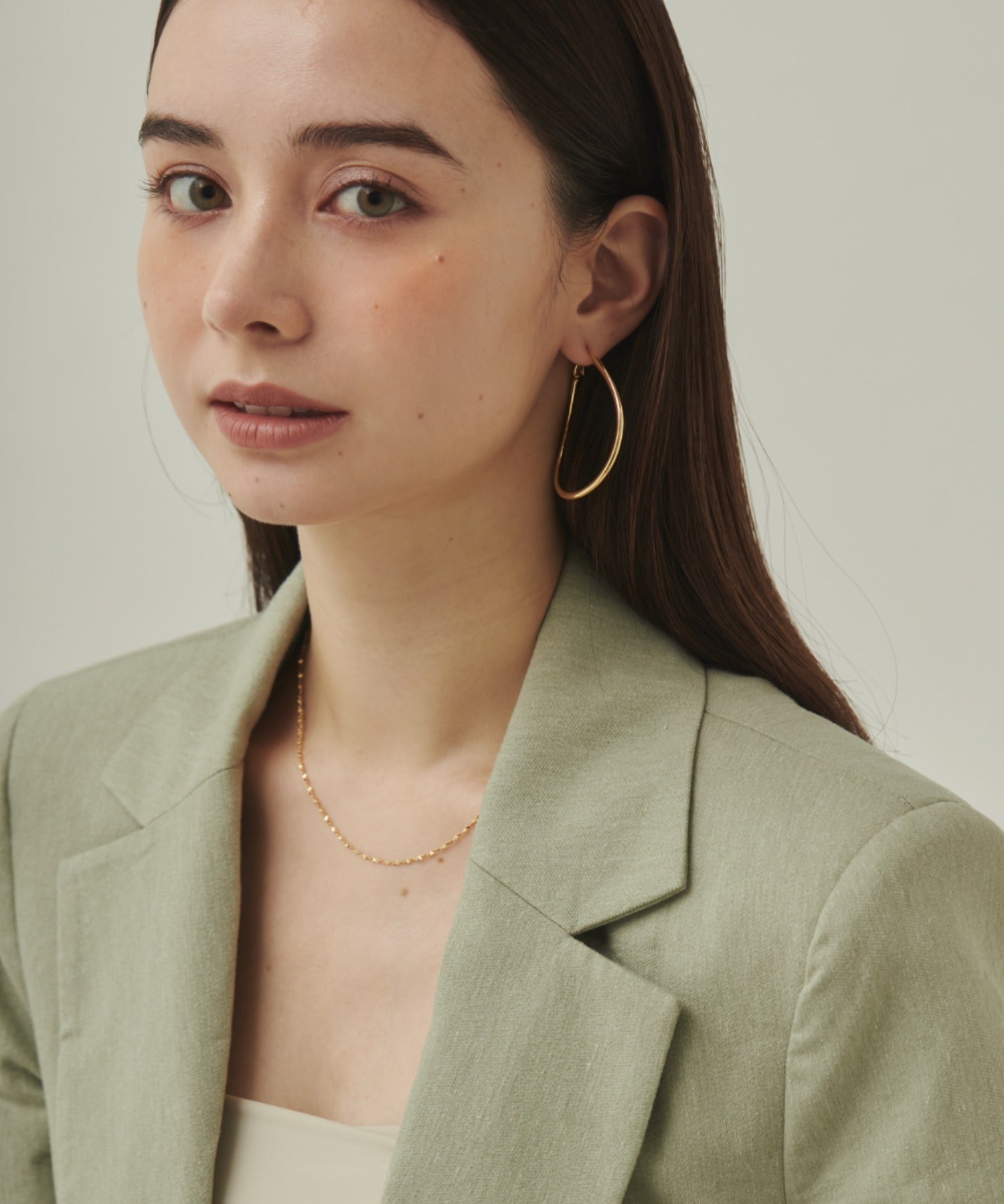 ciite' シーテ ピアス（両耳用） 大ぶり立体オーバルフープピアス (両耳用)