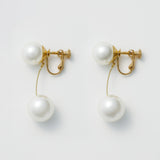 ciite' シーテ イヤリング 2連パールイヤリング (両耳用)