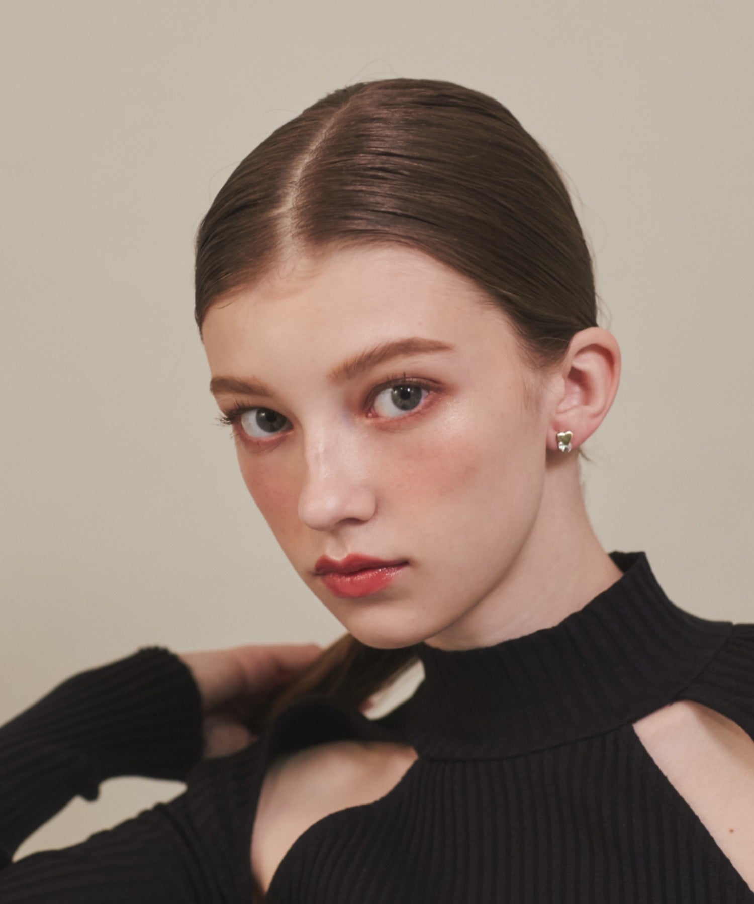 ciite' シーテ ピアス（両耳用） 【 金属アレルギー対応 】 ハートビジューピアス サージカルステンレス (両耳用)