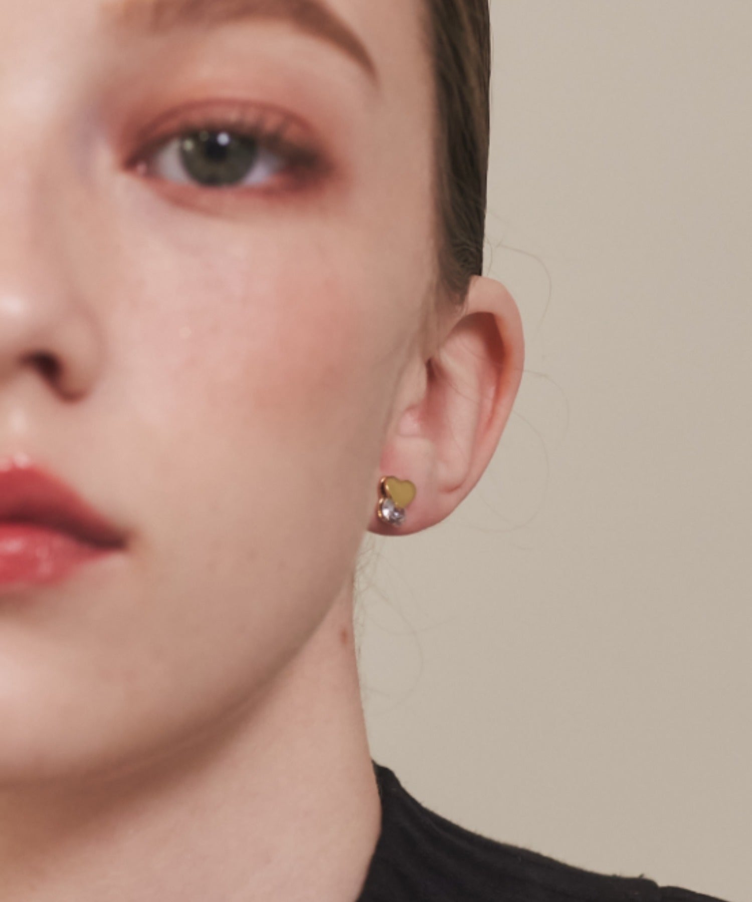 ciite' シーテ ピアス（両耳用） 【 金属アレルギー対応 】 ハートビジューピアス サージカルステンレス (両耳用)