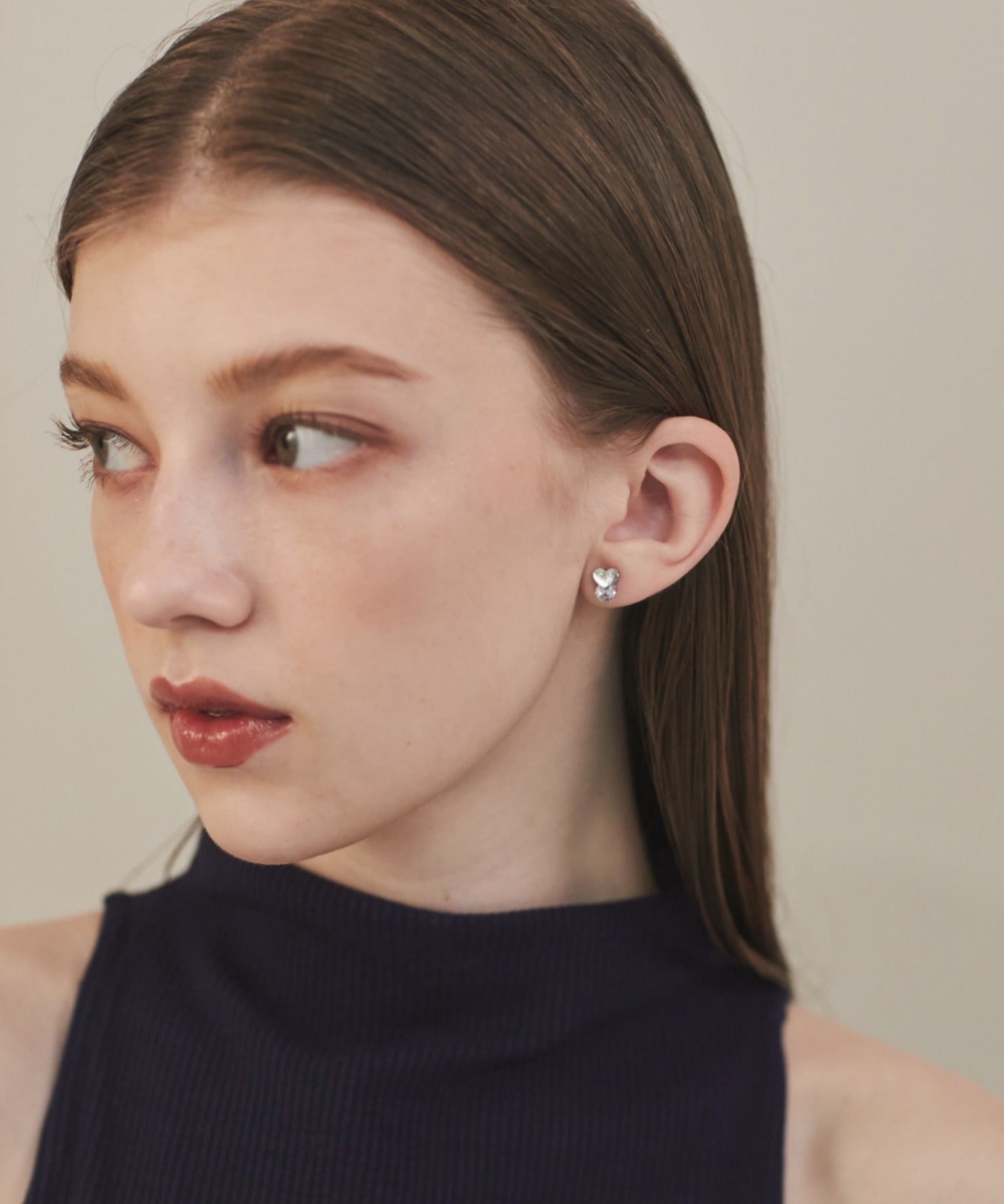 ciite' シーテ ピアス（両耳用） 【 金属アレルギー対応 】 ハートビジューピアス サージカルステンレス (両耳用)