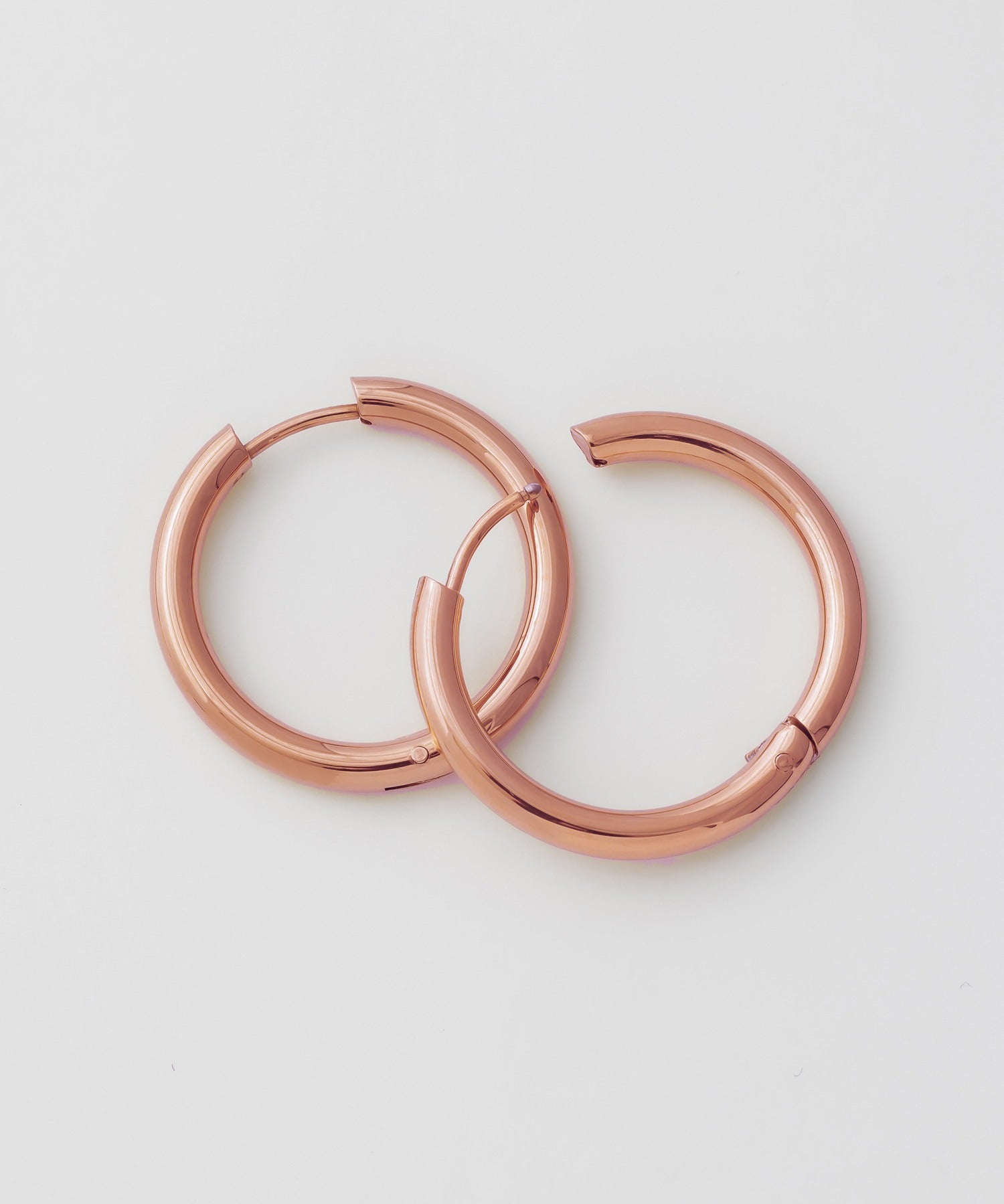 ciite' シーテ ピアス（両耳用） 【 金属アレルギー対応 】 シンプルフープピアス サージカルステンレス (両耳用) ピンクゴールド FREE