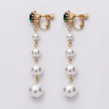 ciite' シーテ イヤリング フロントビジュー 4連パールイヤリング (両耳用)