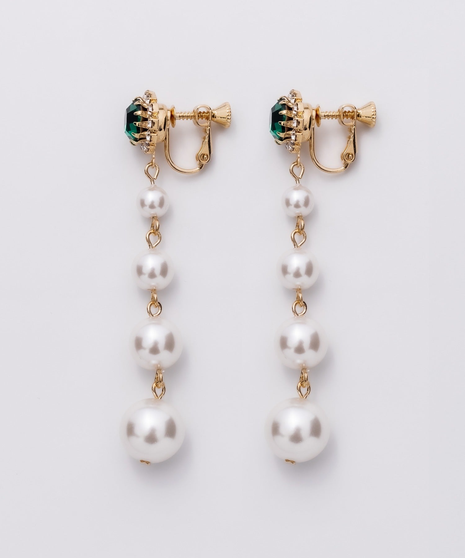 ciite' シーテ イヤリング フロントビジュー 4連パールイヤリング (両耳用)