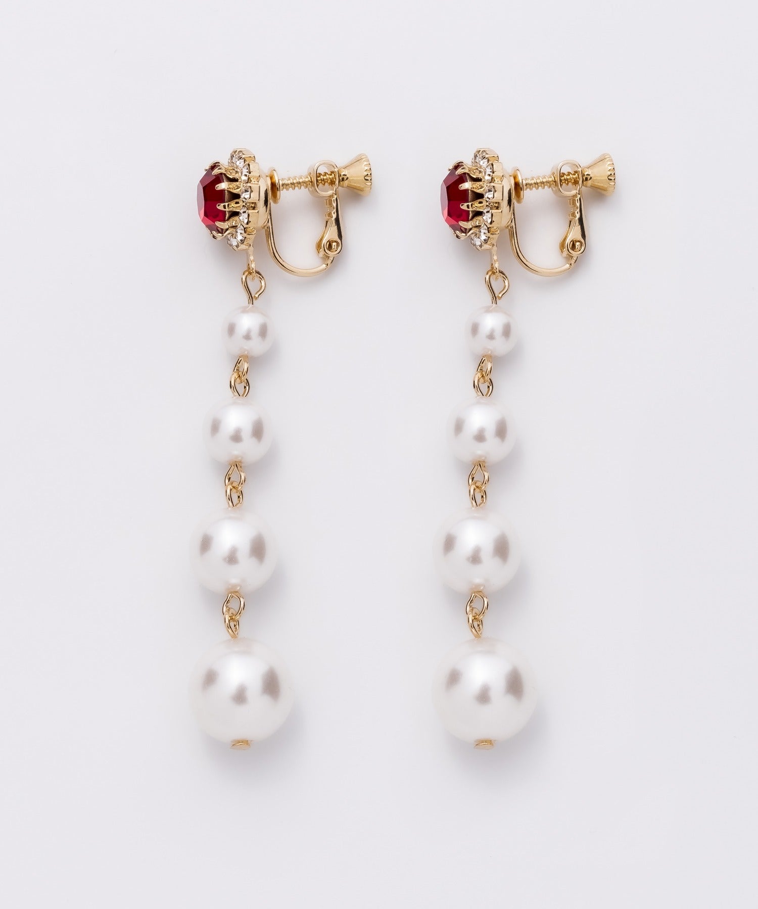 ciite' シーテ イヤリング フロントビジュー 4連パールイヤリング (両耳用)