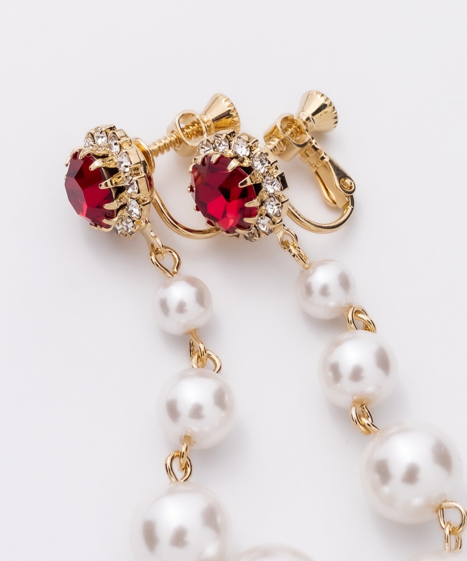 ciite' シーテ イヤリング フロントビジュー 4連パールイヤリング (両耳用)