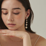 ciite' シーテ イヤリング フロントビジュー 4連パールイヤリング (両耳用)