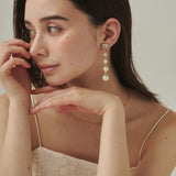 ciite' シーテ イヤリング フロントビジュー 4連パールイヤリング (両耳用)