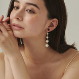 ciite' シーテ イヤリング フロントビジュー 4連パールイヤリング (両耳用)