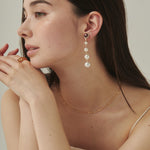 ciite' シーテ イヤリング フロントビジュー 4連パールイヤリング (両耳用)