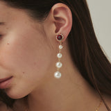 ciite' シーテ イヤリング フロントビジュー 4連パールイヤリング (両耳用)