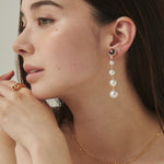 ciite' シーテ イヤリング フロントビジュー 4連パールイヤリング (両耳用)