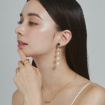 ciite' シーテ イヤリング フロントビジュー 4連パールイヤリング (両耳用)