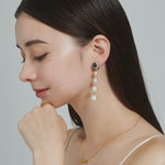 ciite' シーテ イヤリング フロントビジュー 4連パールイヤリング (両耳用)