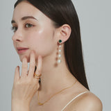 ciite' シーテ イヤリング フロントビジュー 4連パールイヤリング (両耳用)