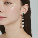 ciite' シーテ イヤリング フロントビジュー 4連パールイヤリング (両耳用)