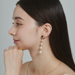ciite' シーテ イヤリング フロントビジュー 4連パールイヤリング (両耳用)