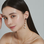 ciite' シーテ イヤリング フロントビジュー 4連パールイヤリング (両耳用)