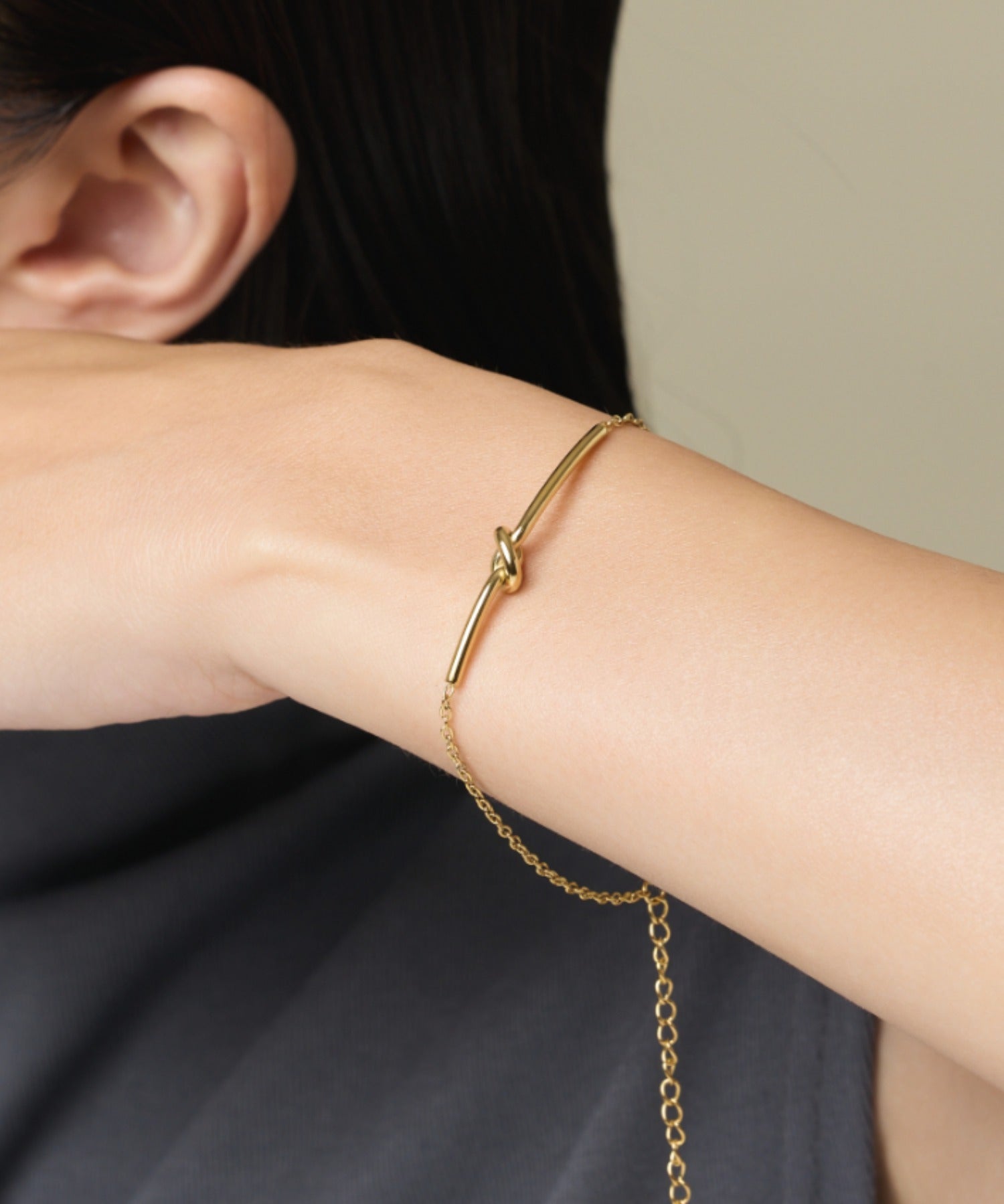 ciite' シーテ ブレスレット 【 金属アレルギー対応 】 ノットブレスレット サージカルステンレス ゴールド FREE