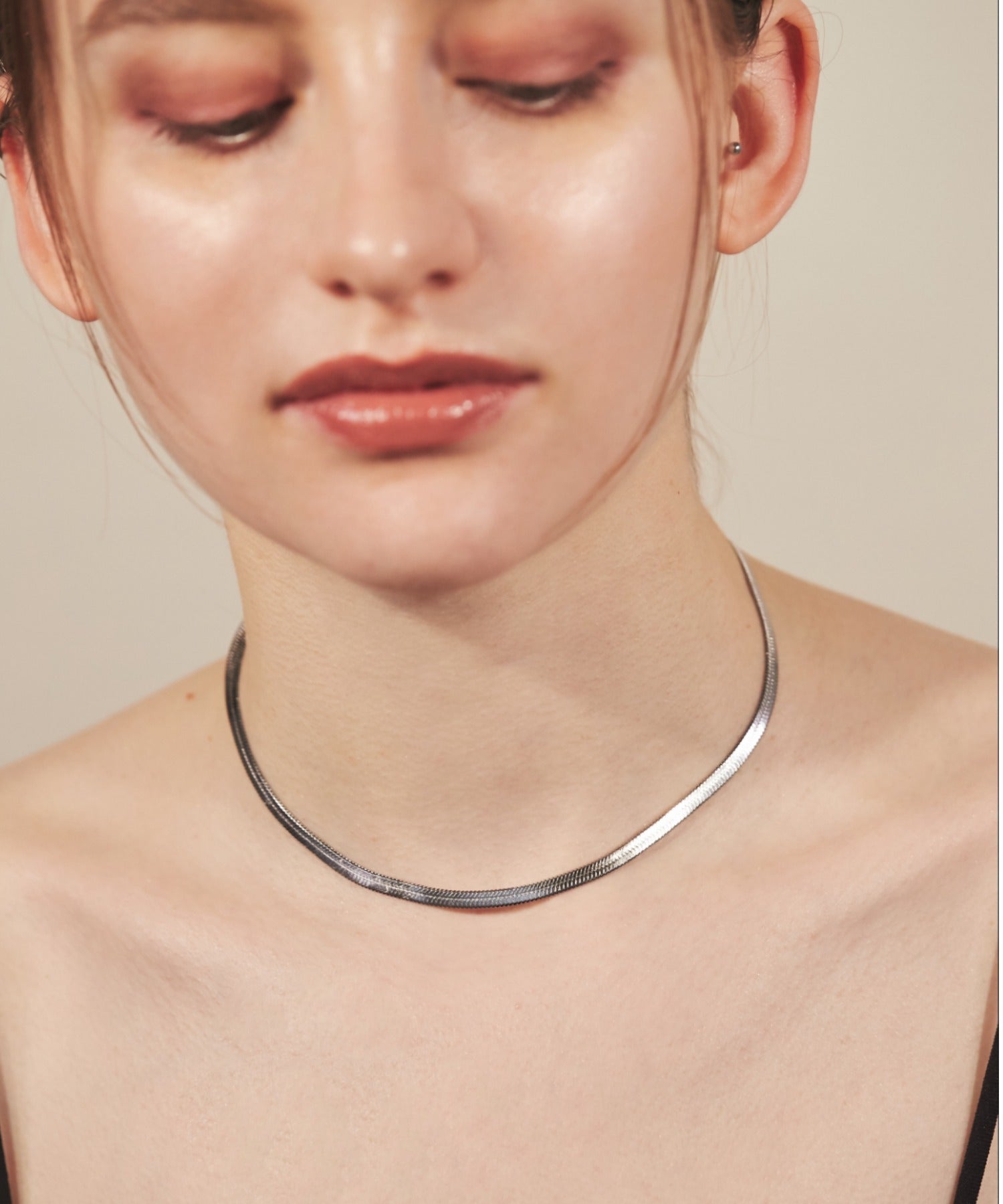 ciite' シーテ ネックレス 【 金属アレルギー対応 】 4mm スネークチェーンネックレス サージカルステンレス シルバー