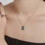 ciite' シーテ ネックレス 【 金属アレルギー対応 】 ビジュープレートネックレス サージカルステンレス シルバー FREE