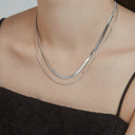 ciite' シーテ ネックレス 【 金属アレルギー対応 】 2連スネークチェーンネックレス サージカルステンレス シルバー FREE