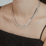 ciite' シーテ ネックレス 【 金属アレルギー対応 】 2連スネークチェーンネックレス サージカルステンレス シルバー FREE