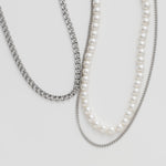 ciite' シーテ ネックレス 【 金属アレルギー対応 】3連パールチェーンネックレス サージカルステンレス 38～43cm, 40～45cm