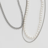 ciite' シーテ ネックレス 【 金属アレルギー対応 】3連パールチェーンネックレス サージカルステンレス 38～43cm, 40～45cm