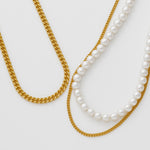 ciite' シーテ ネックレス 【 金属アレルギー対応 】3連パールチェーンネックレス サージカルステンレス 38～43cm, 40～45cm